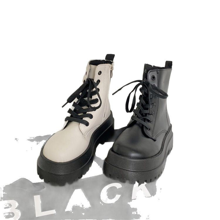 Damen Schnürstiefel mit robuster Plateausohle und elegantem Obermaterial Drune