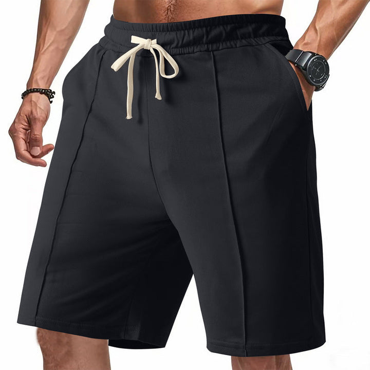 Herren nan knielange Relax-Bermuda mit flacher Bügelfalte, elastischem Tunnelzugbund und seitlichen Eingrifftaschen Drune