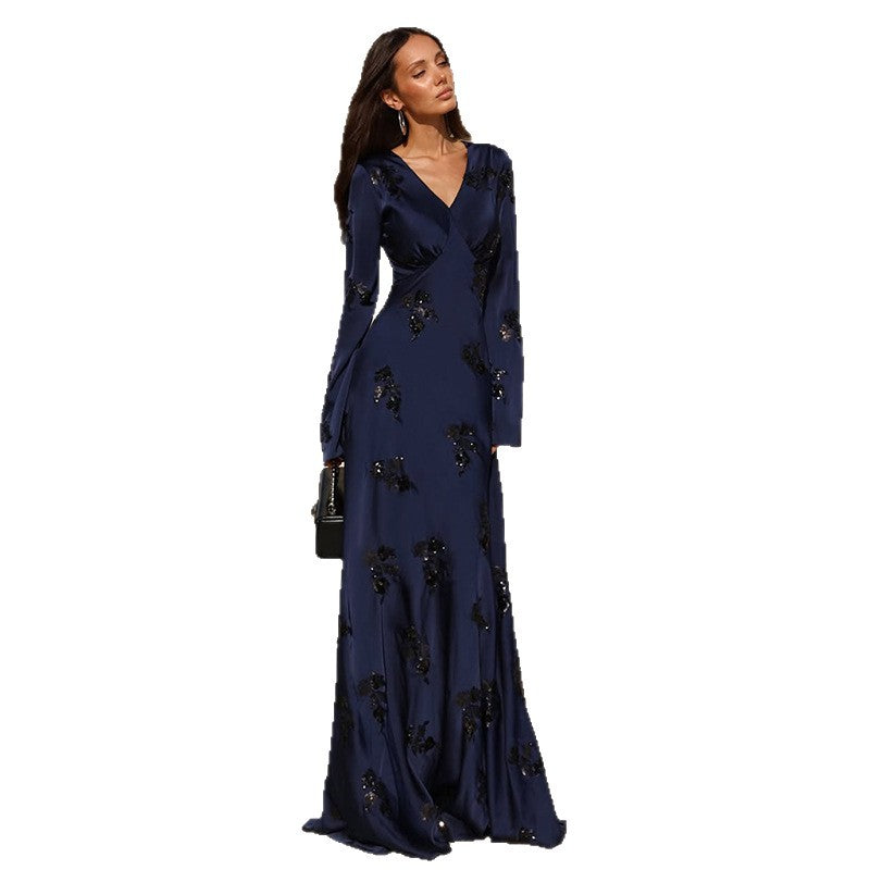Damen elegantes Maxikleid mit floralem Design Drune