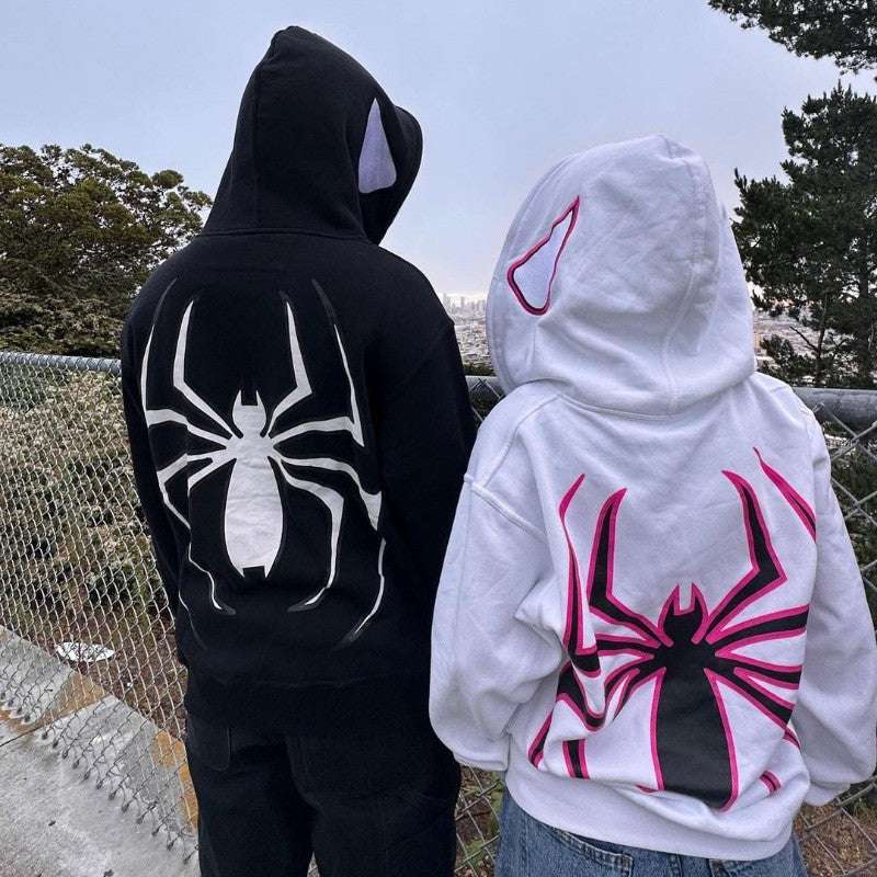 Damen Kapuzenpullover mit kreativem Spinnenmotiv Drune
