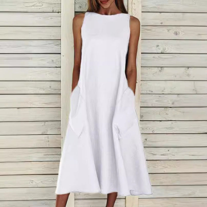Damen luftiges Maxikleid mit praktischen Seitentaschen Drune