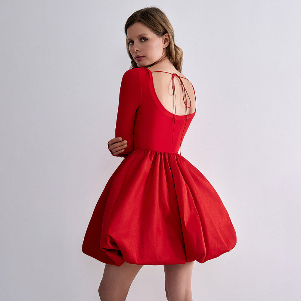 Damen Blazer-Kleid mit eleganten Falten und tailliertem Schnitt Drune