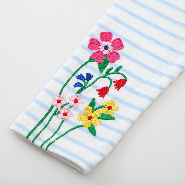 Mädchen Leggings mit buntem Blütenstickdesign Drune