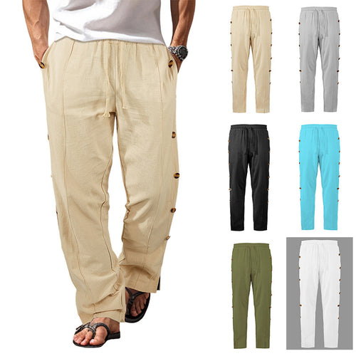 Herren modische Designerhose mit Knopfleiste und verstellbarem Bund Drune