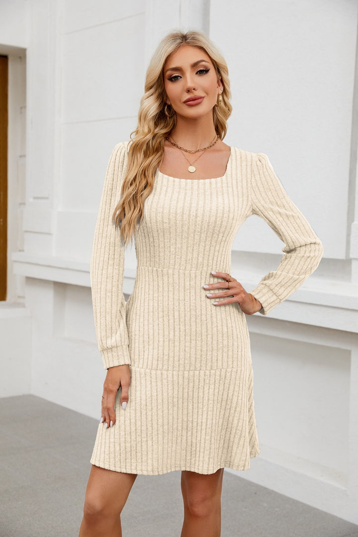 Damen gestricktes Midikleid Drune