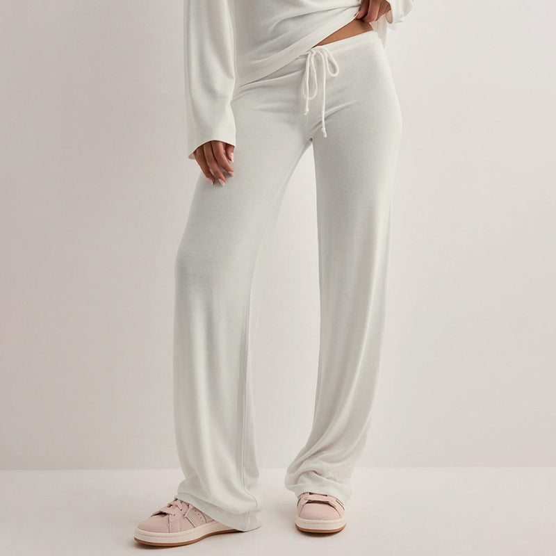 Damen bequeme Lounge-Hosen mit verstellbarem Bund Drune