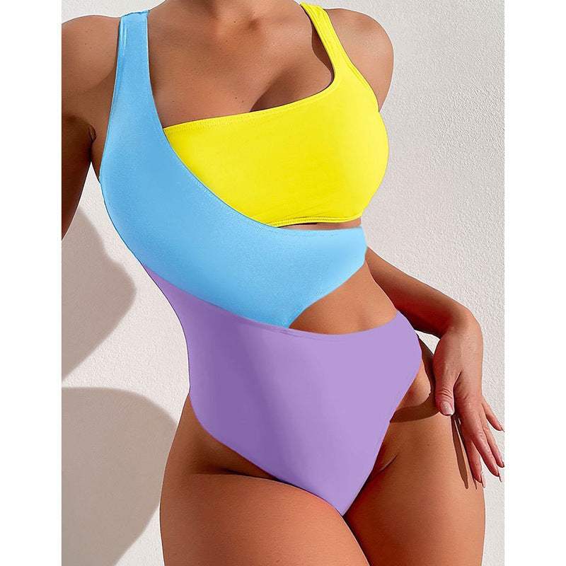 Damen Hochtaillierter Badeanzug mit modischen Cut-Outs Drune