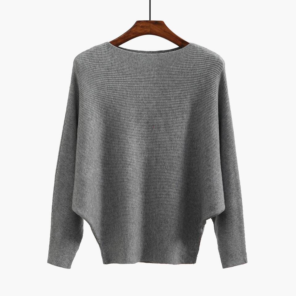 Damen Oversized Strickpullover mit raffiniertem Rippdesign und weitem Schnitt Drune