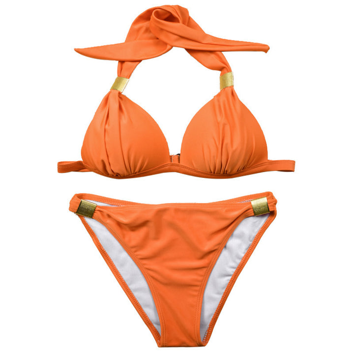 Damen Triangel-Bikini mit verstellbaren Trägern und schicker Knoten-Detail Drune