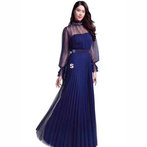 Damen Elegantes Maxikleid mit schimmerndem Chiffon und verspielten Rüschendetails Drune