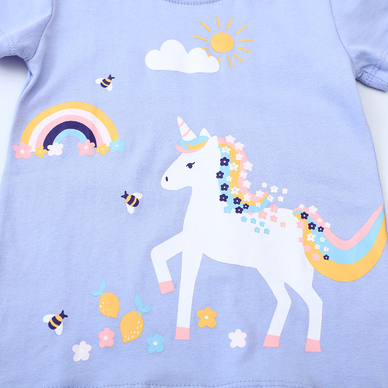Mädchen T-Shirt mit verspieltem Einhorn-Design Drune