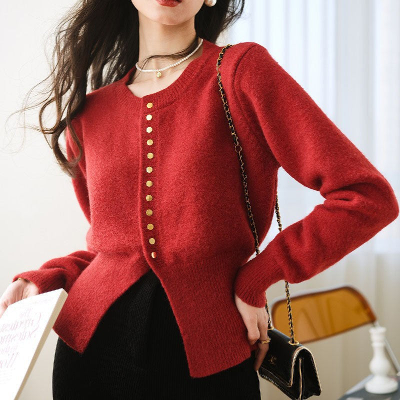 Damen Strickcardigan mit dekorativen Knöpfen und lässigem Schnitt Drune