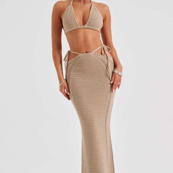Damen Häkel-Bikini mit Maxi-Rock Drune