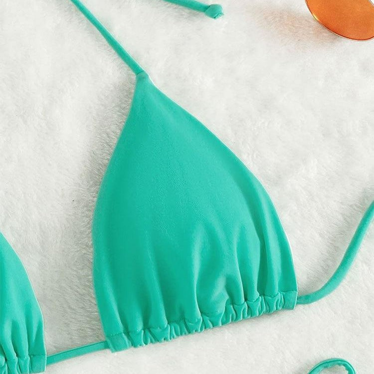 Damen Triangel-Bikini mit verstellbaren Bindebändern und nahtlosem Design Drune