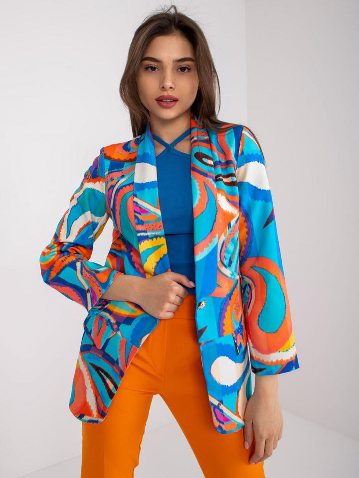 Damen Eleganter Blazer mit buntem Muster und modernen Akzenten Drune