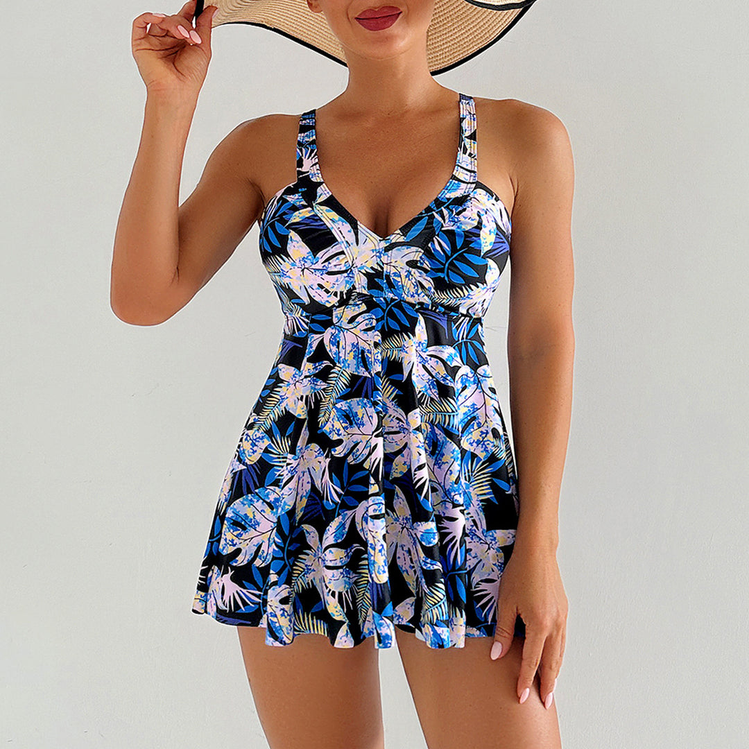Damen Sportlicher Strandkleid-Badeanzug Drune