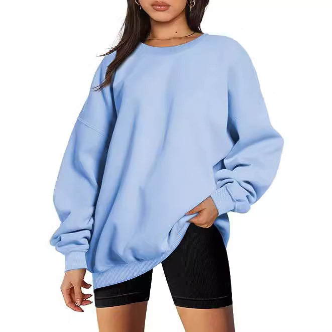 Damen nan Oversize-Sweater mit tiefem Schulterfall und gerippten Bündchen Drune
