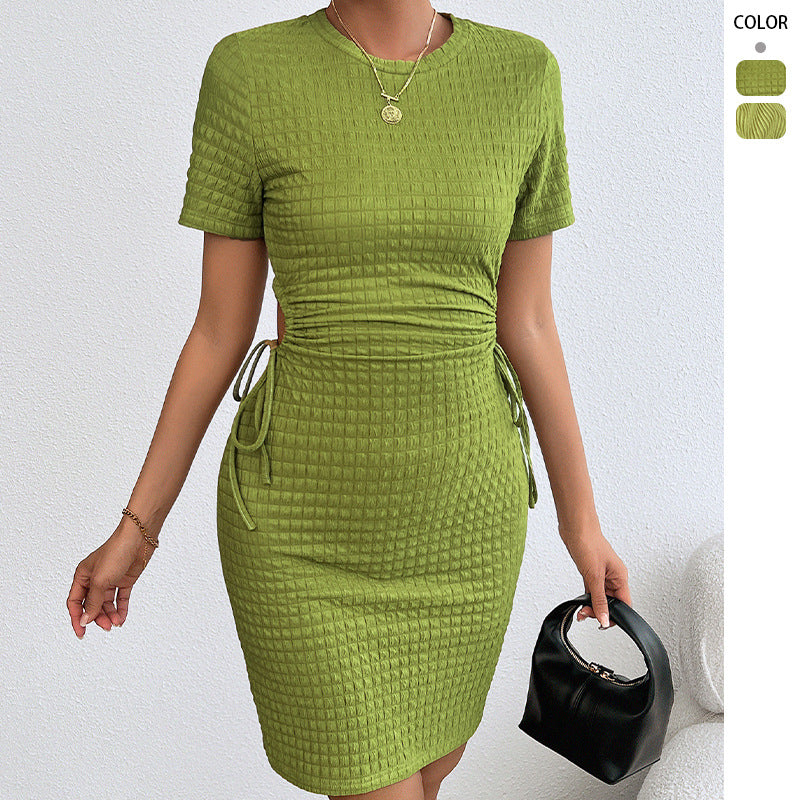 Damen Figurumspielendes Kleid mit Seitenschnürung Drune