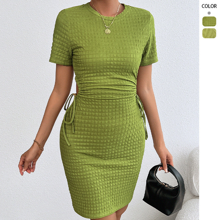 Damen Figurumspielendes Kleid mit Seitenschnürung Drune
