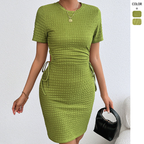 Damen Figurumspielendes Kleid mit Seitenschnürung Drune