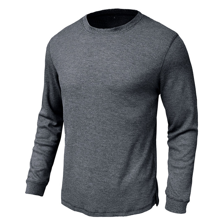 Herren Langarm-T-Shirt mit strukturiertem Design und bequemem Rundhalsausschnitt Drune