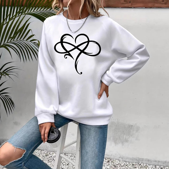 Damen Sweatshirt mit kreativem Herzdesign und entspannter Passform Drune