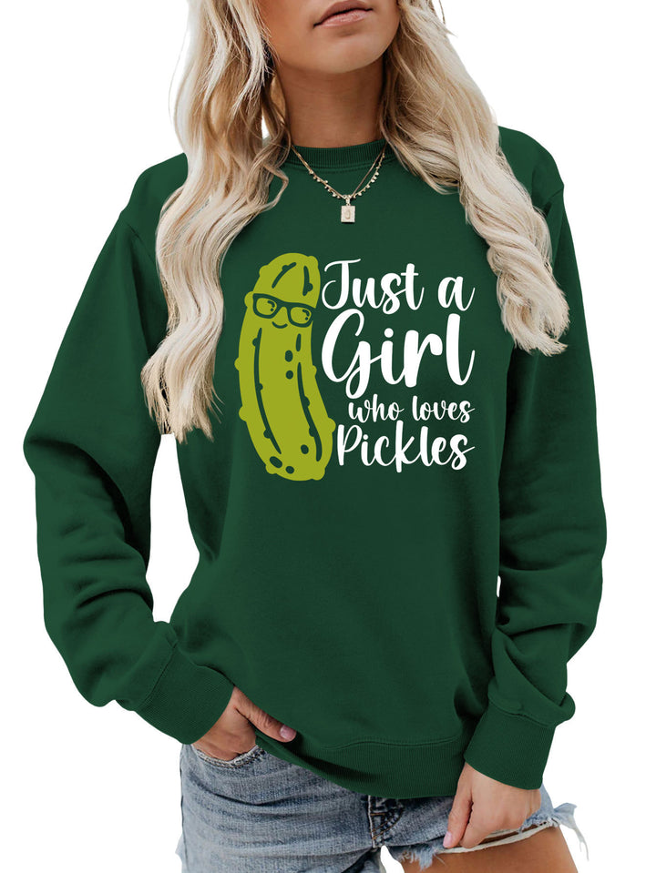 Damen Sweatshirt mit humorvollem Gurkenmotiv und lässigem Schnitt Drune