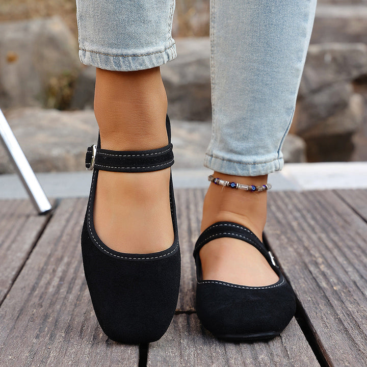 Damen Bequeme Ballerinas mit verstellbarem Riemchen Drune