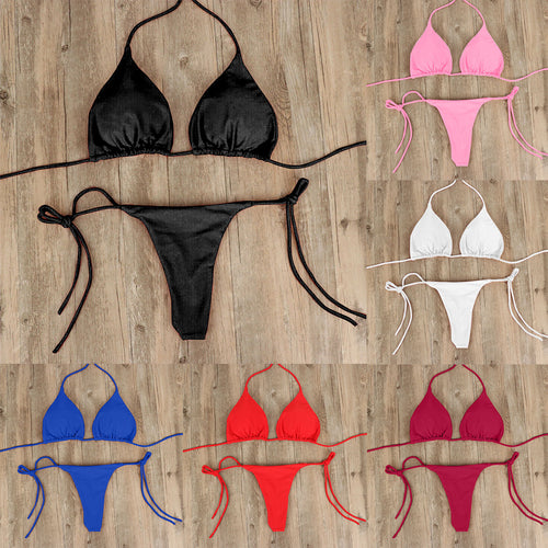 Damen Triangel-Bikini mit feinem Stoff und regulierbaren Schnürdetails Drune