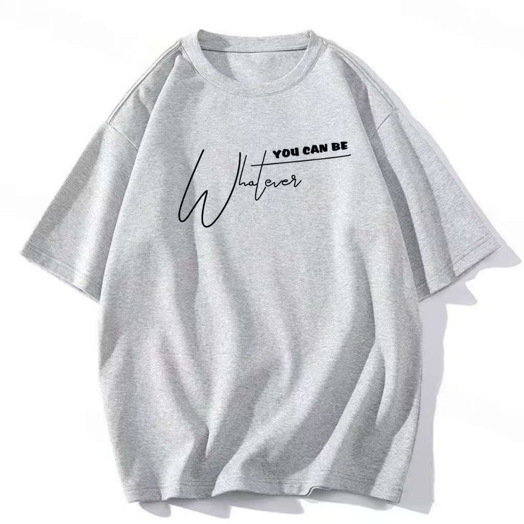 Damen lässiges Statement T-Shirt mit kreativem Schriftzug Drune