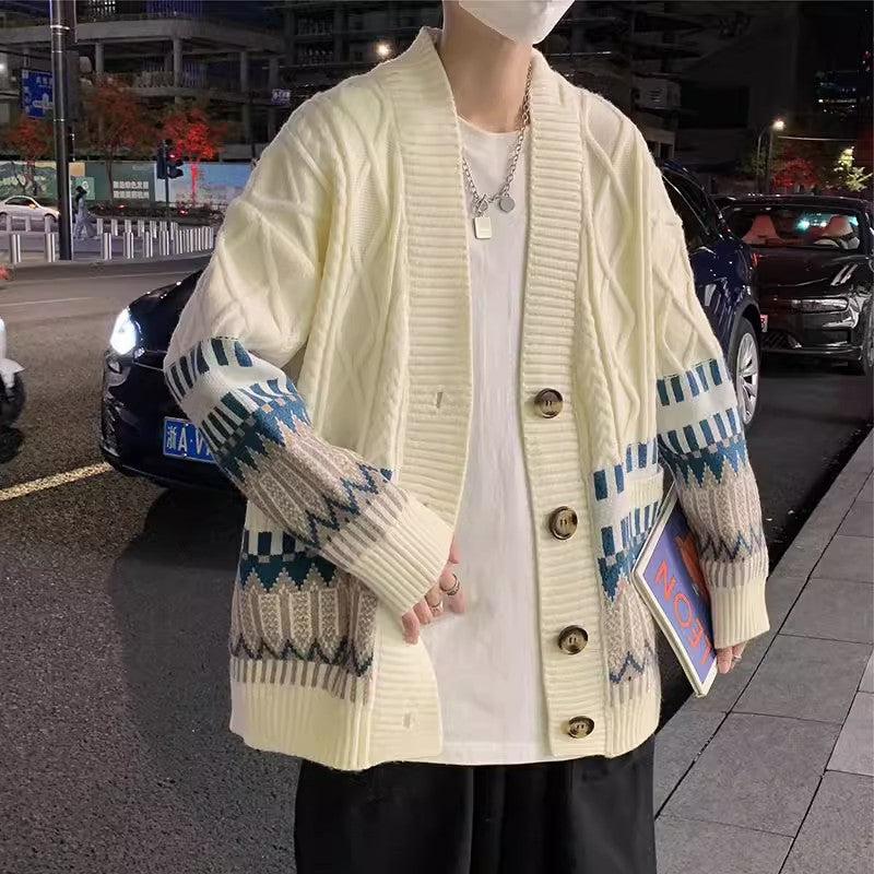 Herren Strickjacke mit modernen Mustern und praktischen Taschen Drune