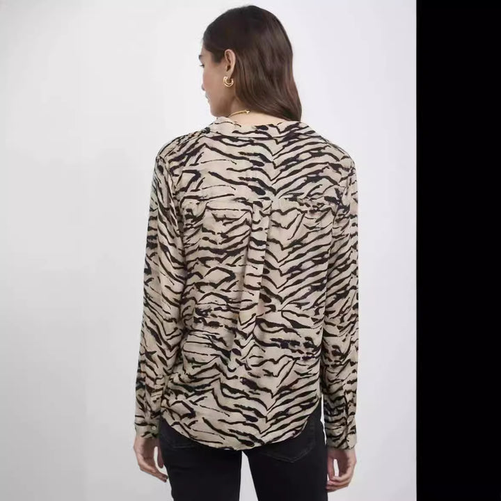 Damen Bluse mit auffälligem Tiermotiv und lockerer Passform Drune