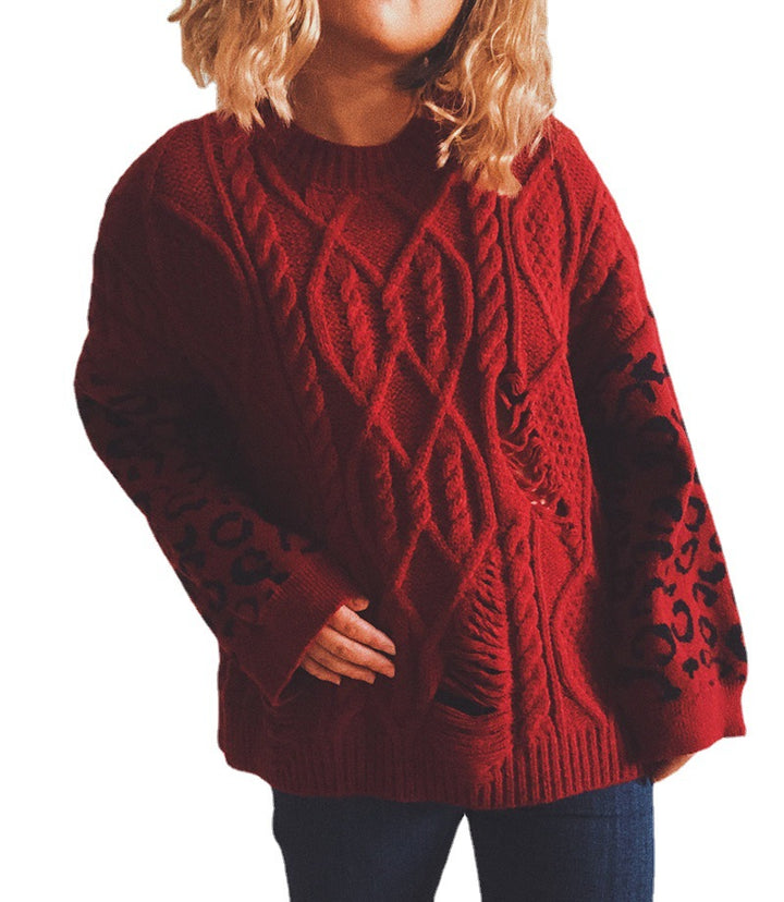 Damen lässiger Strickpullover mit modernem Muster und einzigartigen Details Drune