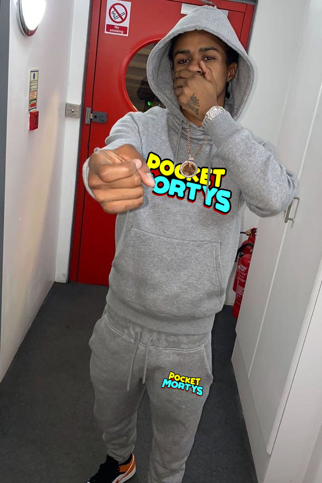 Damen gemütliches Hoodie- und Jogginghose-Set mit fröhlichen Motiven Drune