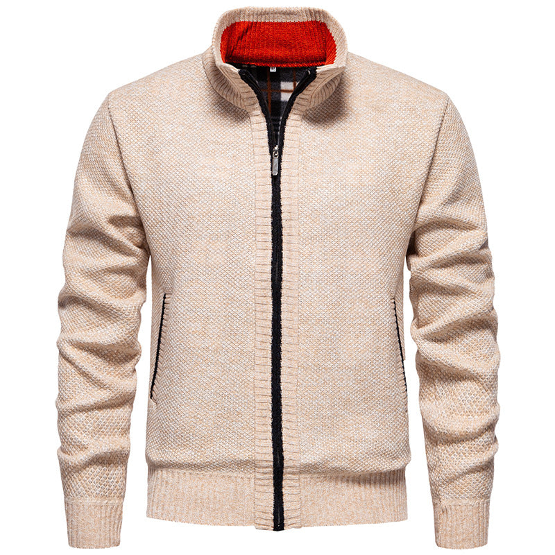 Herren Strickjacke mit hohem Kragen und praktischem Reißverschluss Drune