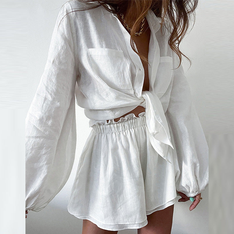Damen Set mit innovativem Oberteil und Shorts Drune