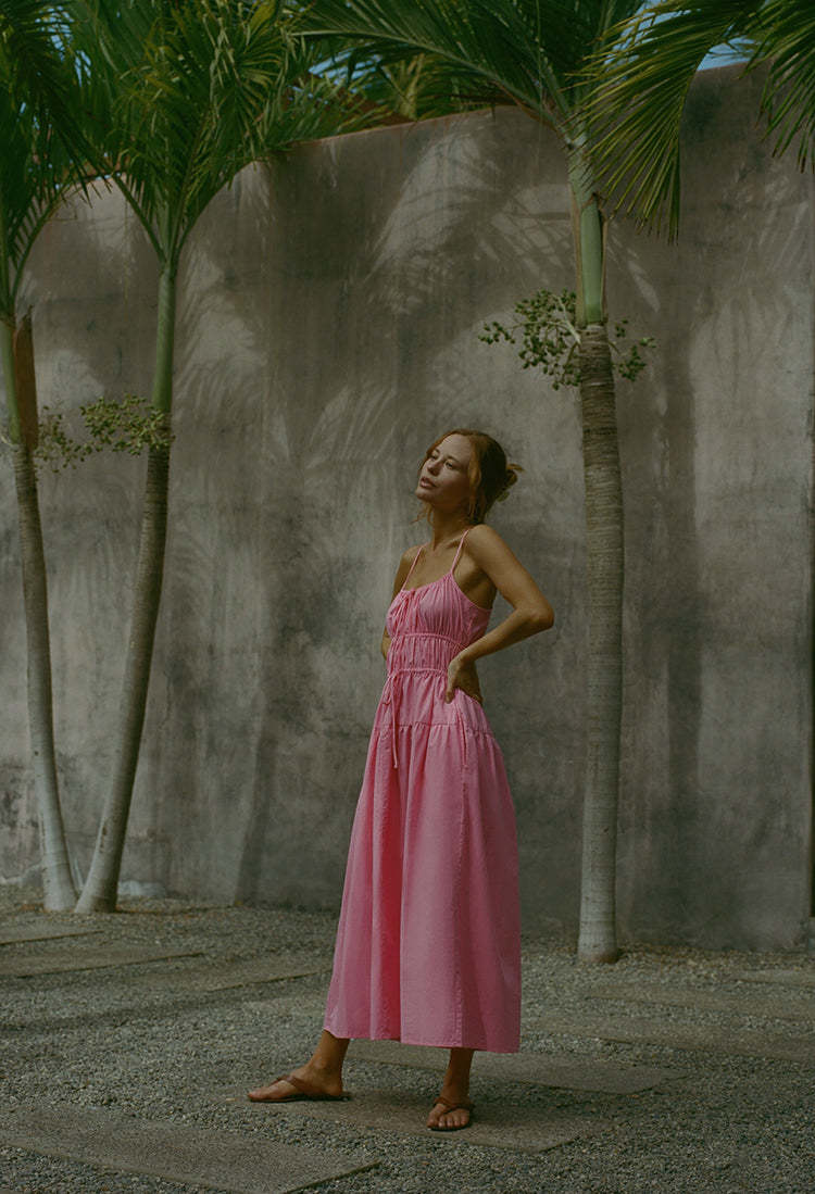 Damen luftiges Sommerkleid mit verstellbaren Trägern Drune