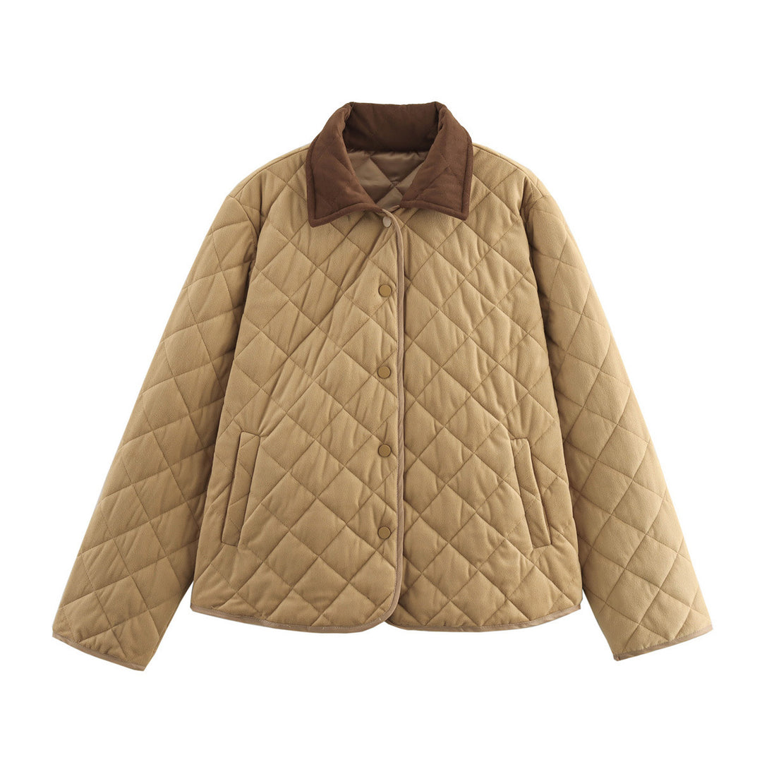 Damen gesteppte Übergangsjacke mit klassischem Stehkragen und praktischen Taschen Drune