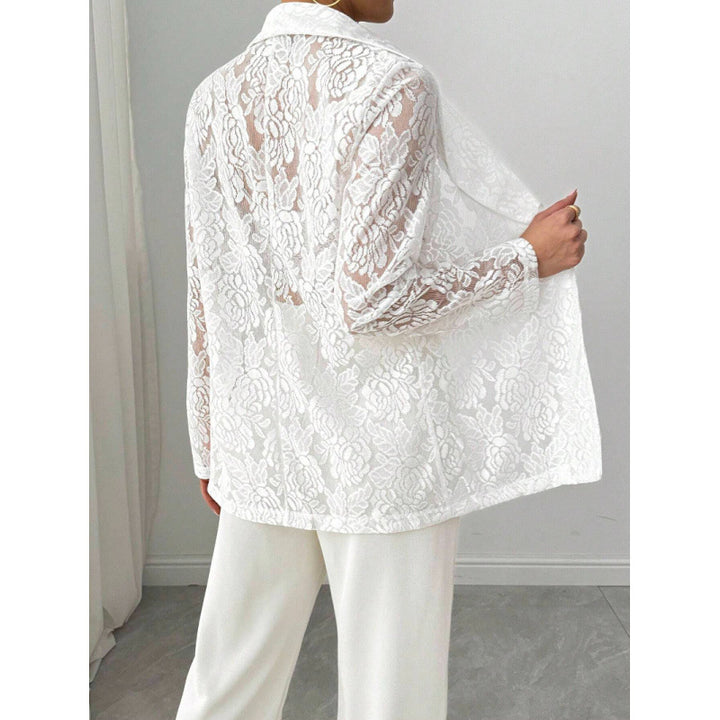 Damen Spitzenblazer mit elegantem Schalkragen Drune