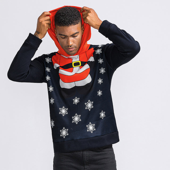 Damen Weihnachtshoodie mit festlichem Motiv und Kapuze Drune
