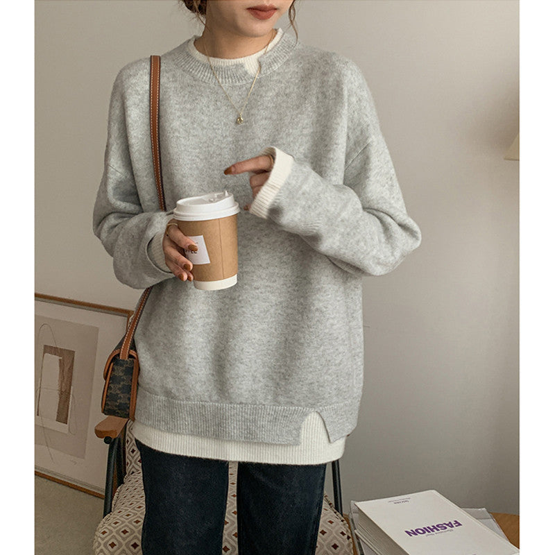 Drune | Grey and white oversized sweater