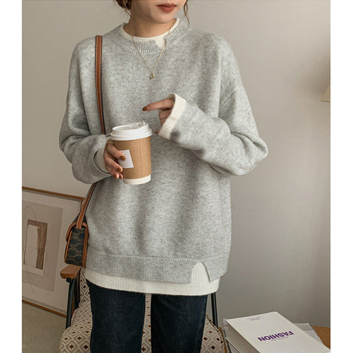 Drune | Grey and white oversized sweater