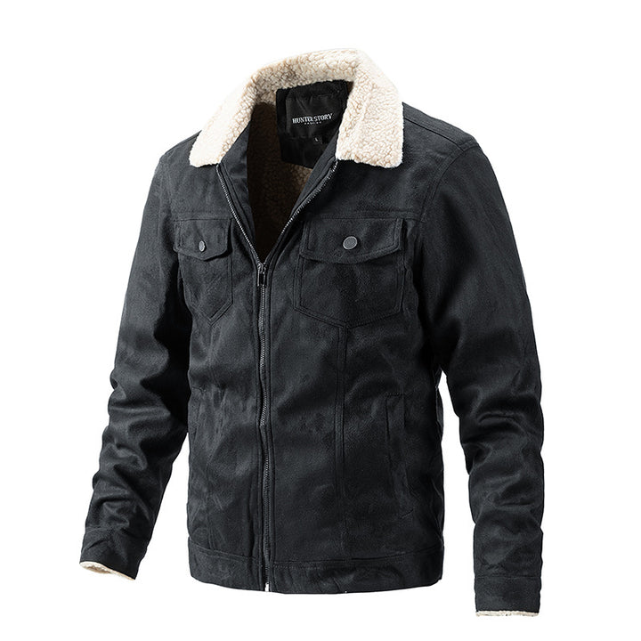Herren Übergangsjacke mit Kunstfellkragen und praktischen Brusttaschen Drune