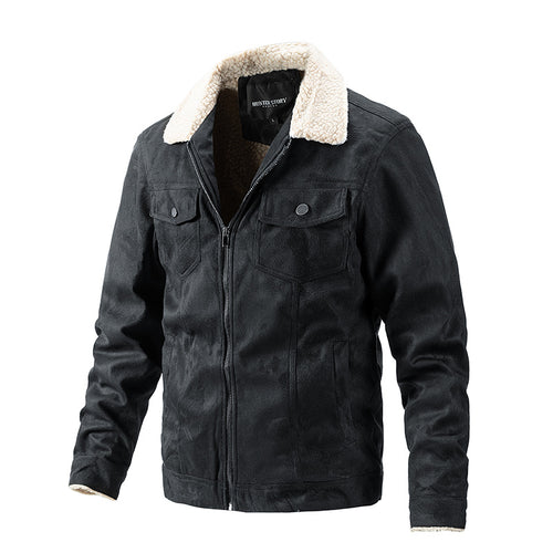 Herren Übergangsjacke mit Kunstfellkragen und praktischen Brusttaschen Drune