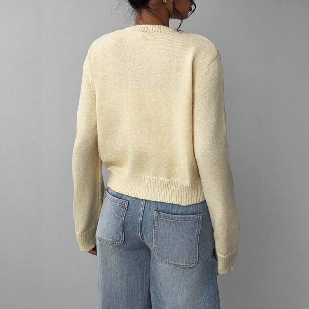Damen Strickjacke aus softer Baumwolle mit Knopfdetails Drune