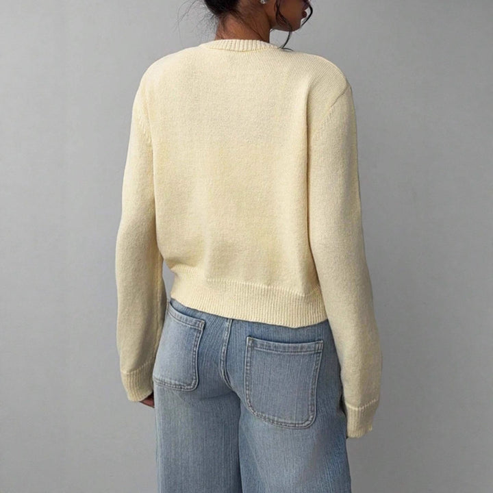 Damen Strickjacke aus softer Baumwolle mit Knopfdetails Drune