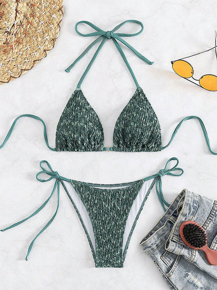 Damen Triangel-Bikini mit verspieltem Knotendesign Drune
