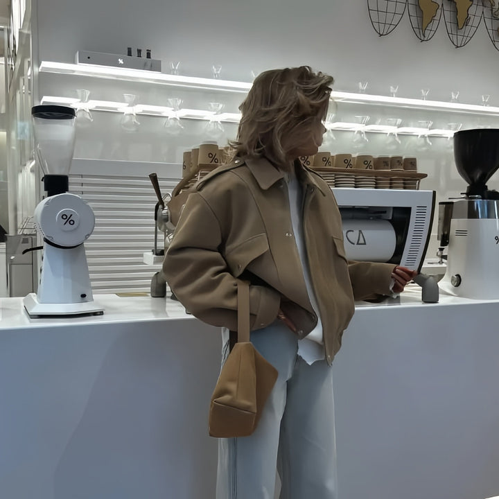 Damen modische Oversized-Jacke mit lässigem Schnitt und praktischen Taschen Drune