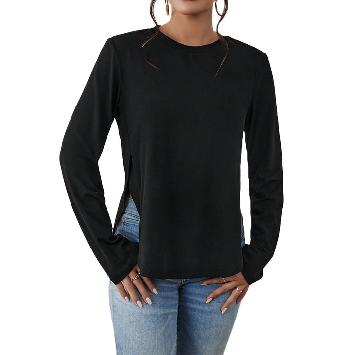 Damen Langarmshirt mit modischen Cut-Out-Details und bequemer Passform Drune