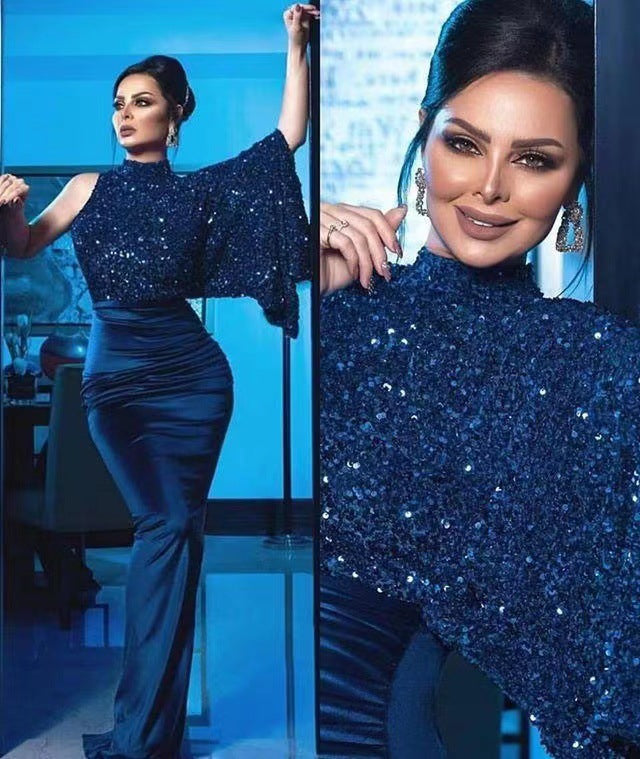 Damen Glamouröses Abendkleid mit schimmerndem Oberteil und elegantem Schnitt Drune